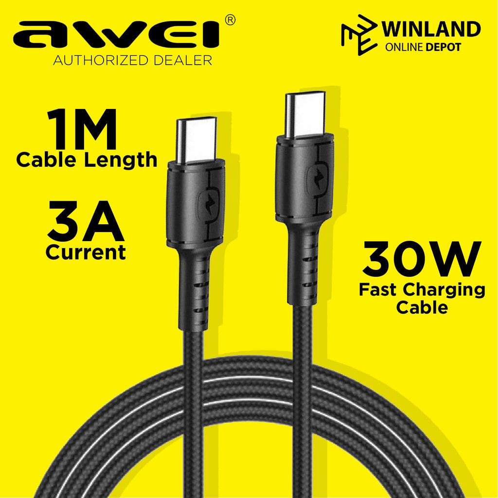 Awei By Winland Cl T Type C To Type C Cables M W Pd Fast Charge And Data Transmission