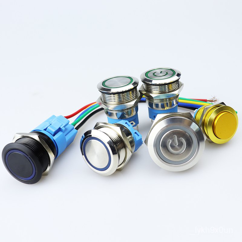22mm diameter on off stainless steel 12v 24v momentary self-locking ...