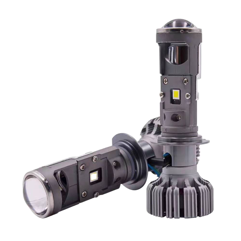 LED car headlight H7 comes with double-light lens laser super bright ...