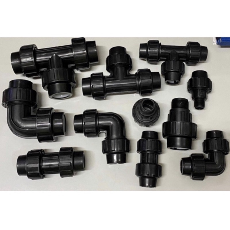 PE COMPRESSION FITTINGS 1/2 & 3/4