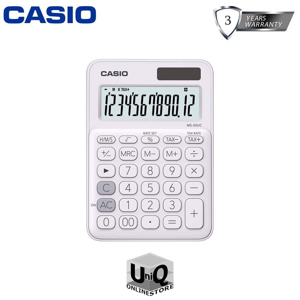 Casio 12-Digit Mini Desk Calculator Yellow MS-20UC-YG main image 1