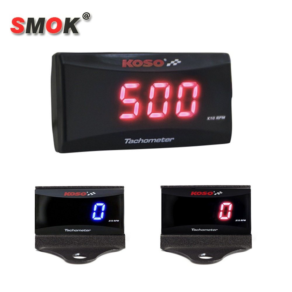 Koso Mini RPM Meter Digital Square LCD Display Engine Tach Hour ...