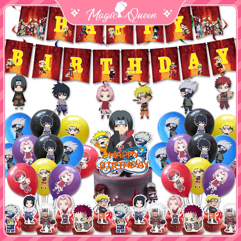 Naruto Birthday Banner Decoration Birthday Party Spirals Cake Topper ...