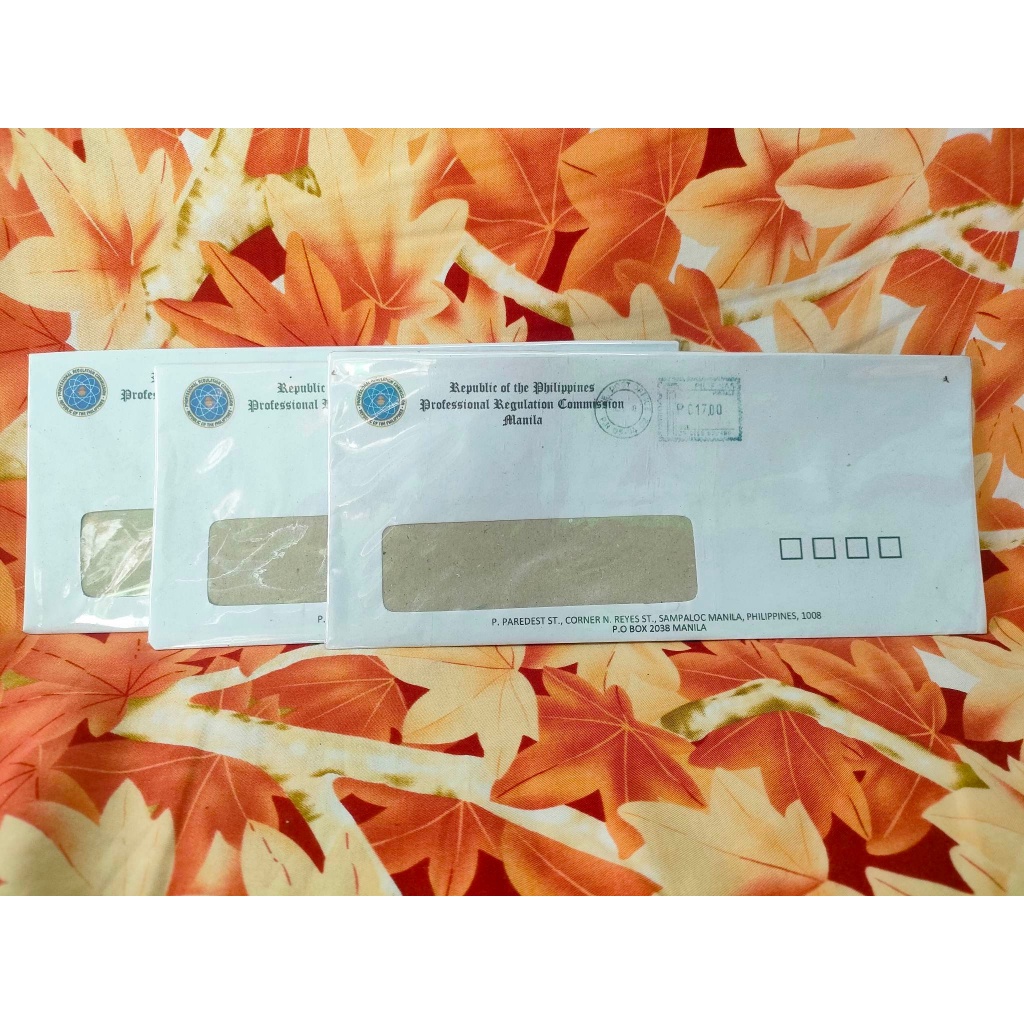PRC METERED STAMP WINDOW MAILING ENVELOPE (Board Exam Essentials