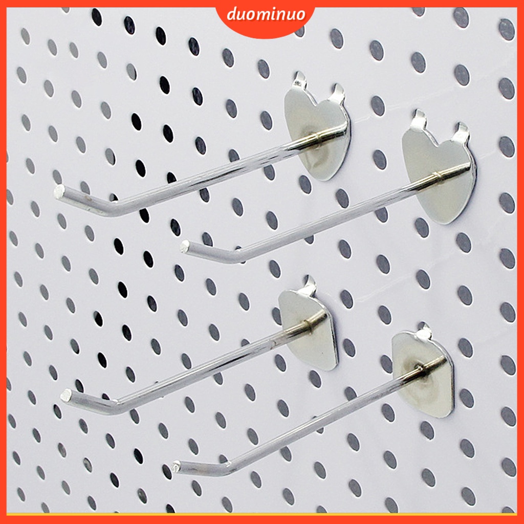 【duominuo】10Pcs Pegboard Hooks Straight Upturned Design Iron Shelf