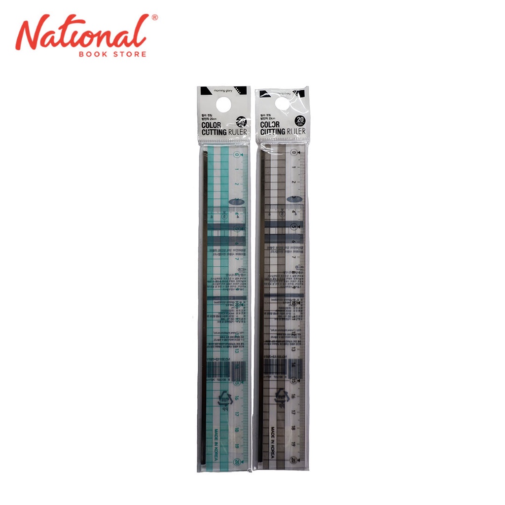 Morning Glory Plastic Ruler Color Cutting Guide Grid Green/Gray 1500 8 ...