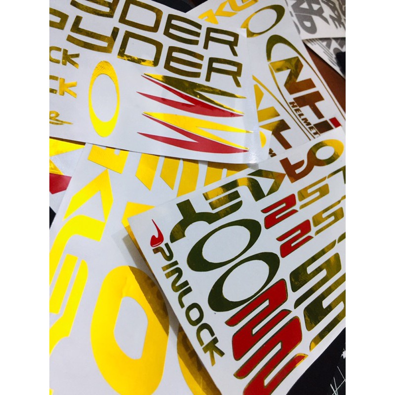 Helmet Stickers / kYT / Evo / Nhk / Ls2 / Spyder ( Gold Sticker ...