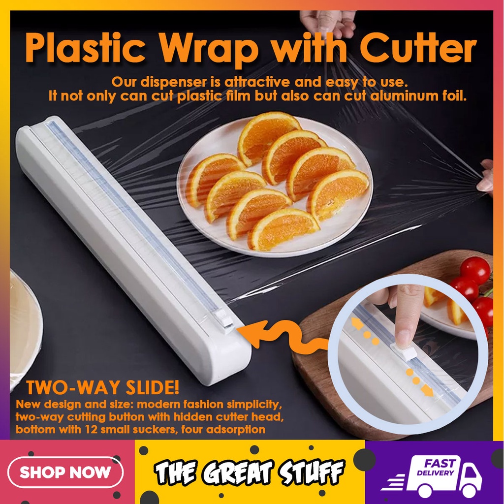 Plastic Cling Wrap Dispenser with Two Way Cutter Food Packaging