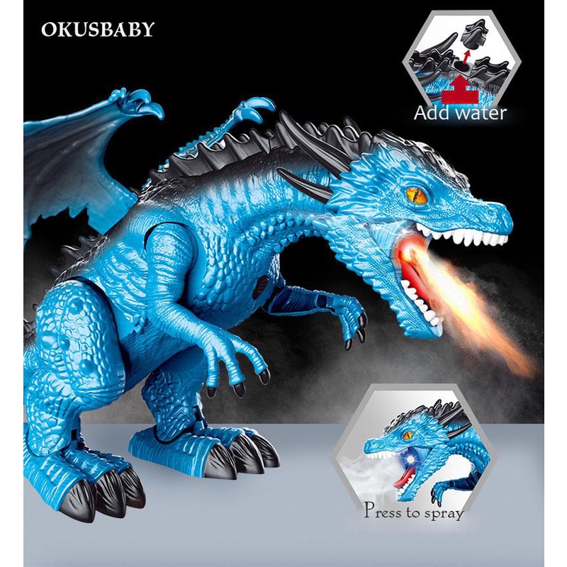 Remote Control Movable Dinosaur RC Spray Fly Dragon With Light ...