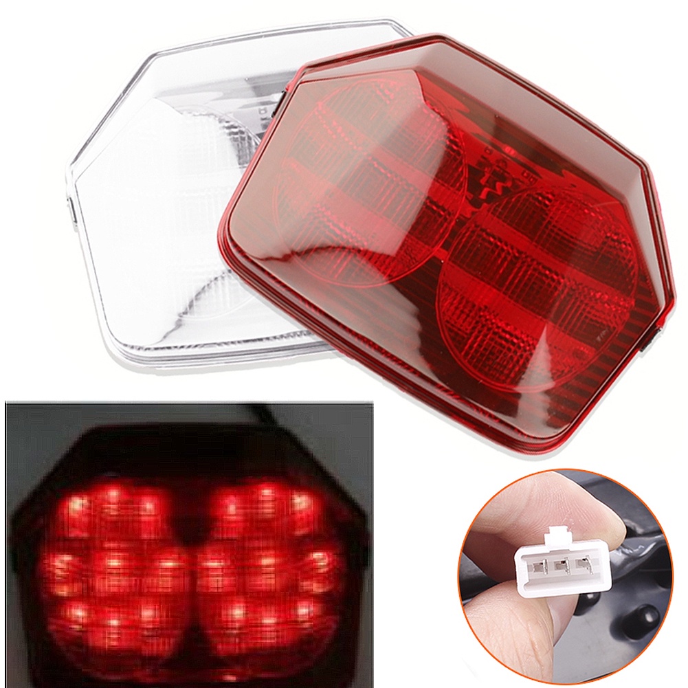 Motorcycle Tail Brake Light OZ-USA® Turn Signal Dual Intensity Red LED Black Custom Cruiser ATV Golf Cart