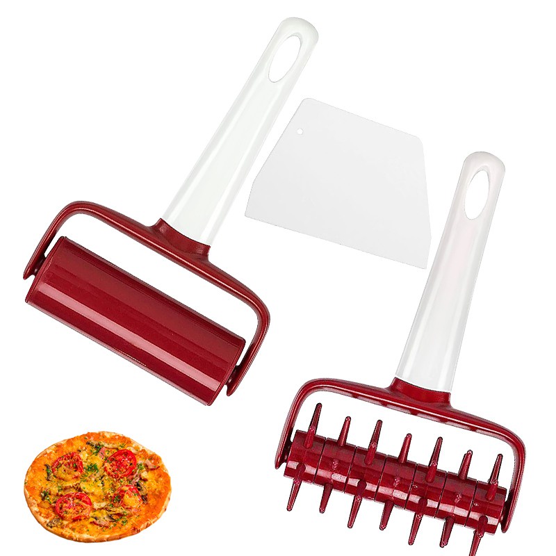 Pizza Dough Roller & Docker Set Pastry Pizza Pie Roller Rolling Pin Pie