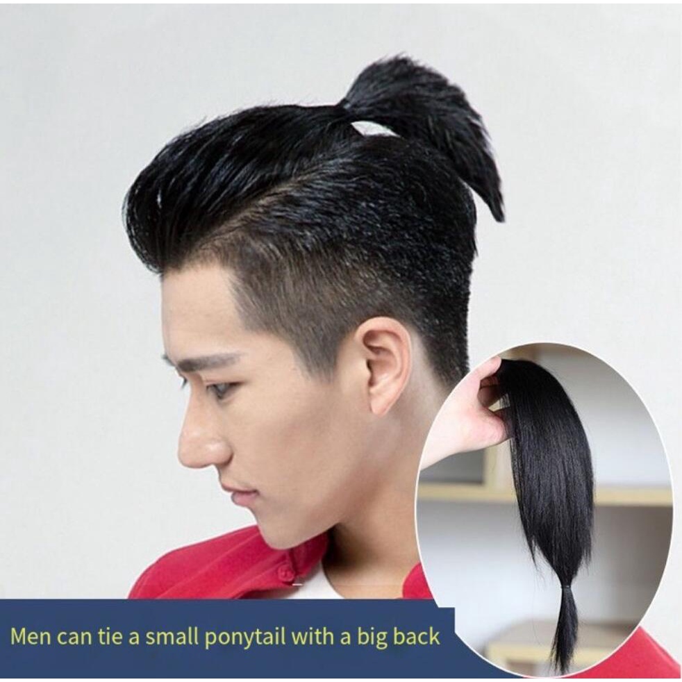 Samurai head wig men s back head ponytail handsome Korean version ...