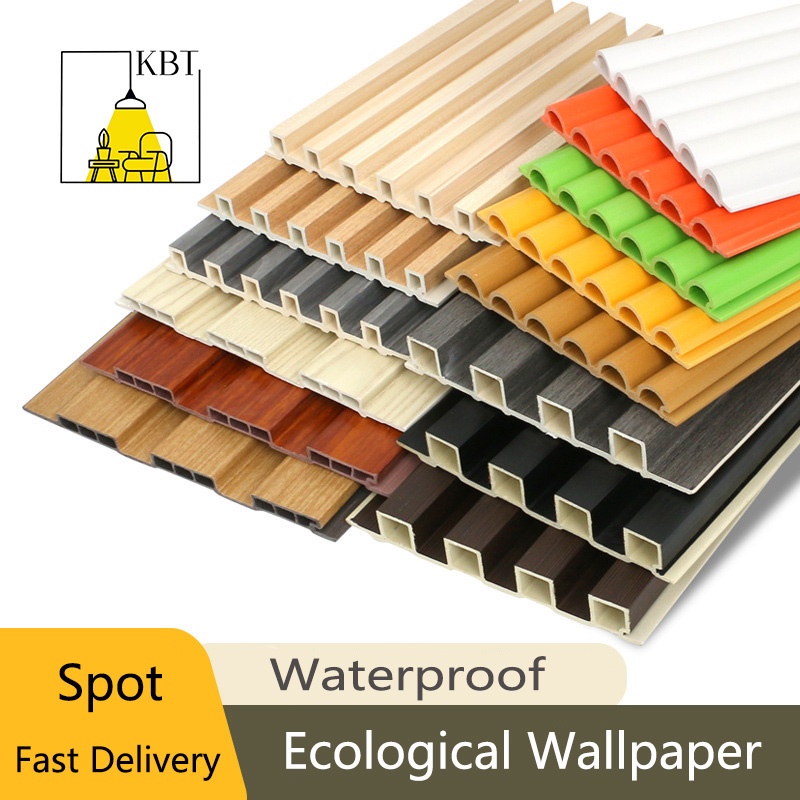 Wood Wallpaper Grille Design Wood Panel Ecological Board Wallpaper Sticker TV Background Wall