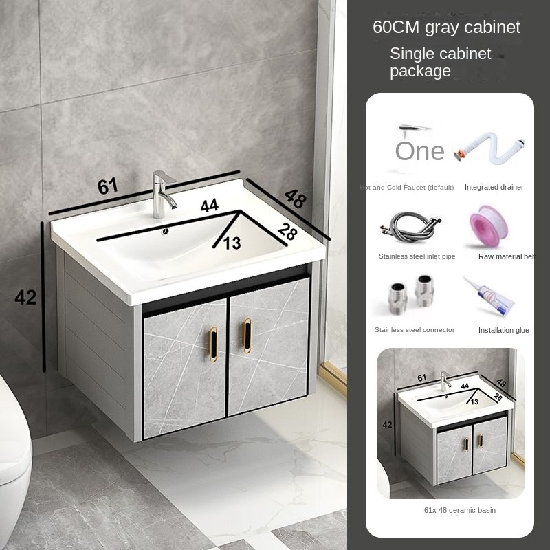 COD 60cm Bathroom Sinks Cabinet complete set lavatory sink with Mirror Bathroom Cabinet with ...
