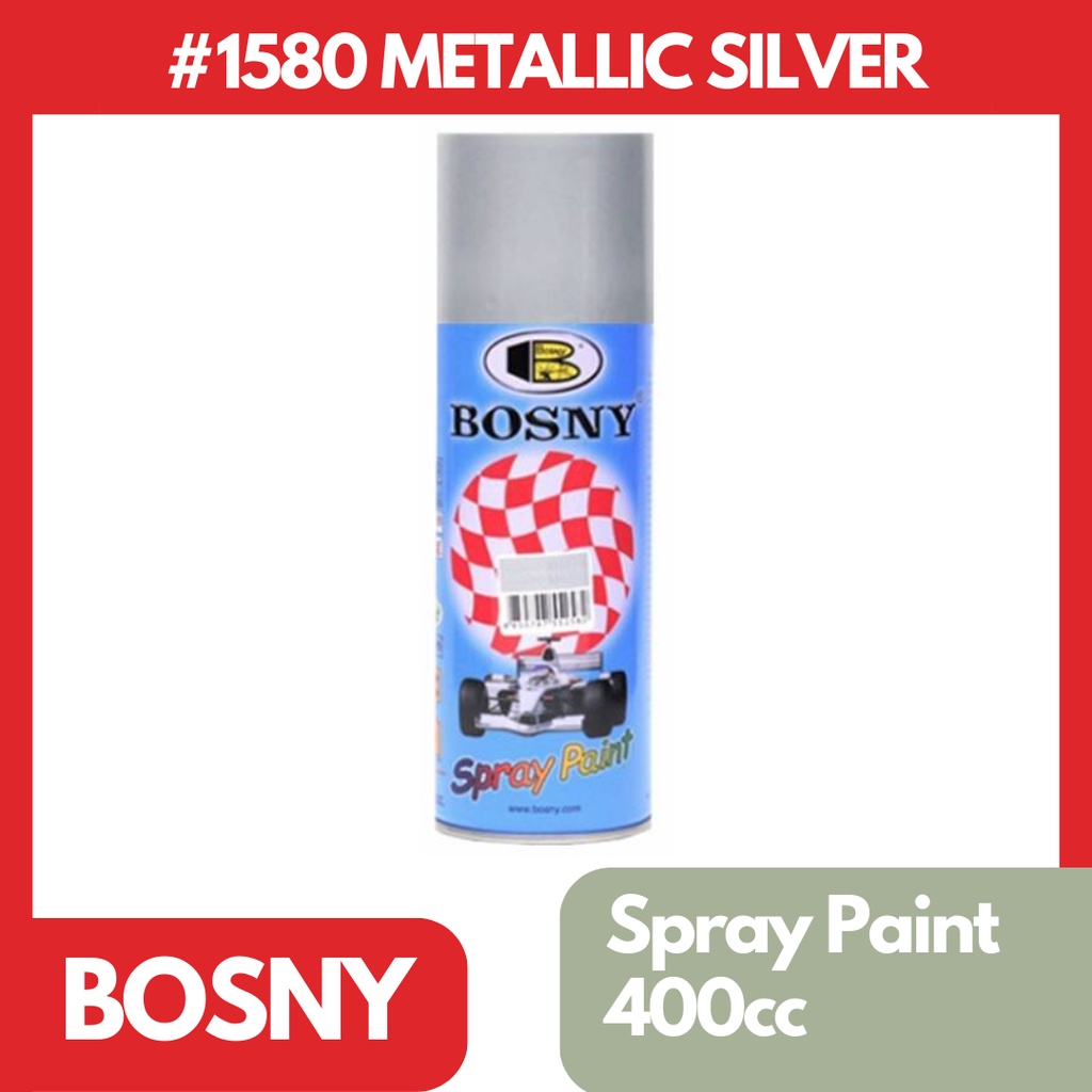 Bosny 1580 Metallic Silver Original Acrylic Spray Paint 400cc Shopee