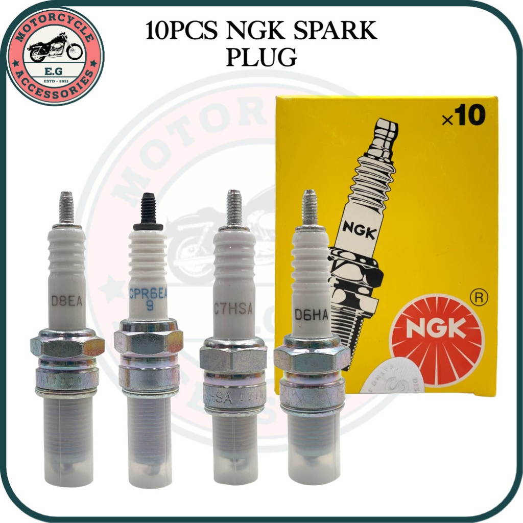E.G Motorcycle 10Pcs NGK Spark Plug D6HA/CPR6EA9/C7HSA/D8EA Universal