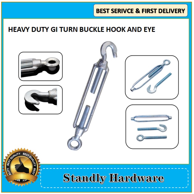 HEAVY DUTY GI TURN BUCKLE TURNBUCKLE HOOK AND EYE 8MM 10MM 12MM 16MM