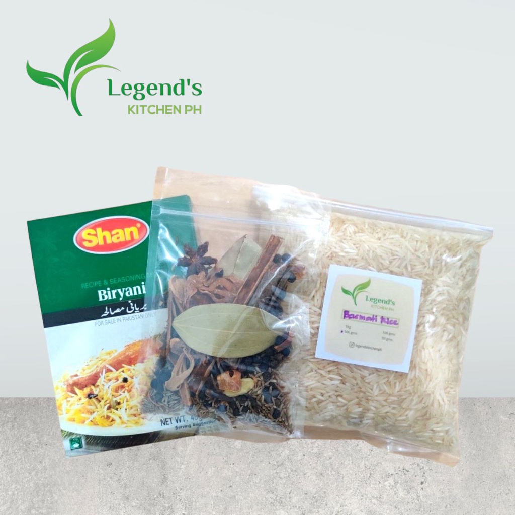BIRYANI SET 500g or 1kg BASMATI RICE + SHAN BIRYANI MIX + WHOLE