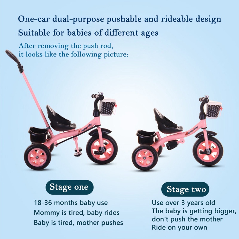 Bike for Kids 2 Modes Bike for baby Trolley Baby 3 Wheels Bike stroller
