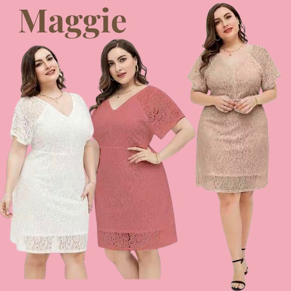 Big Fashion MAGGIE FORMAL DRESS XL lace dress wedding dress wedding ninang dress graduation dress Shopee Philippines