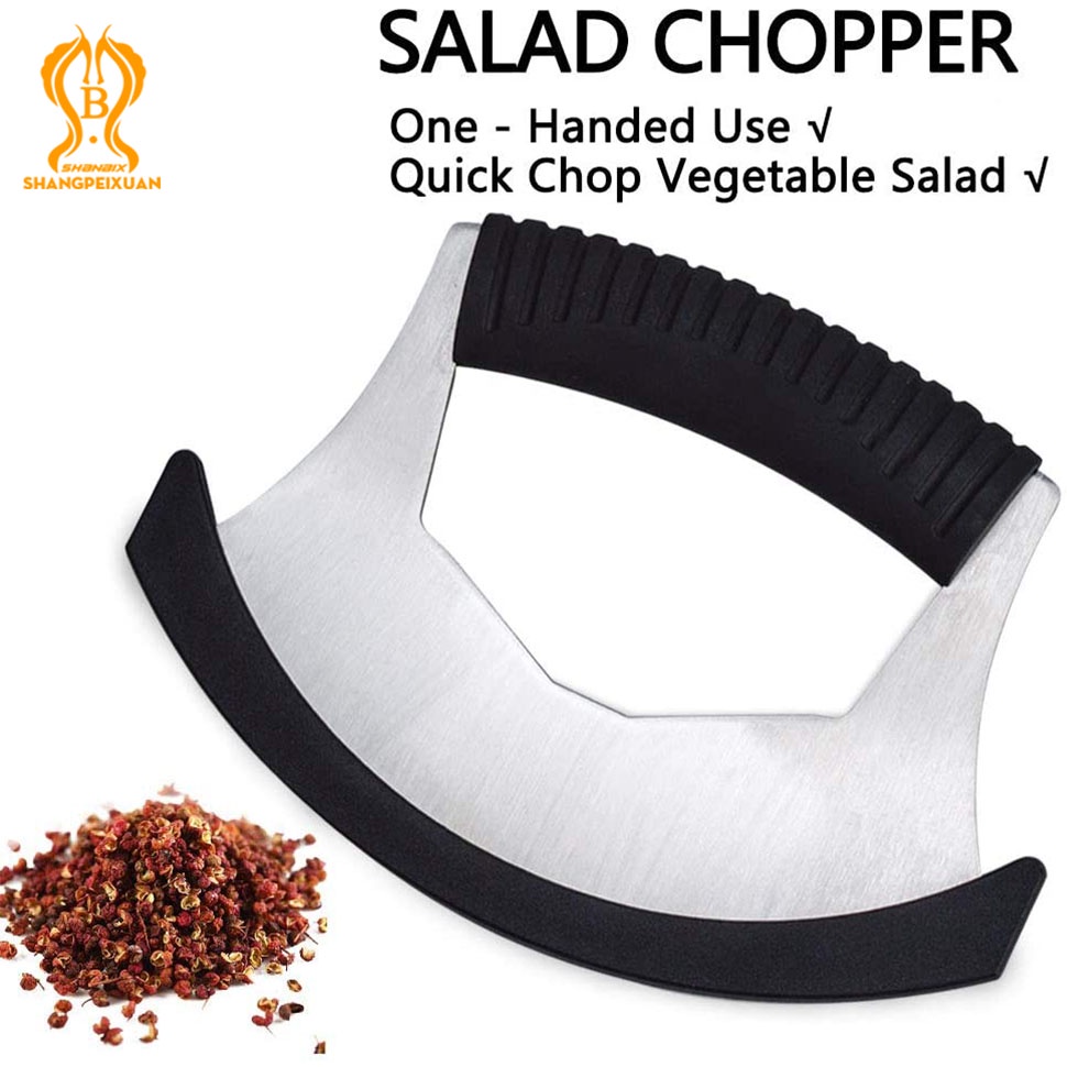 K5FD Salad Chopper Rocker Knife for Disabled One Handed Use Mincing