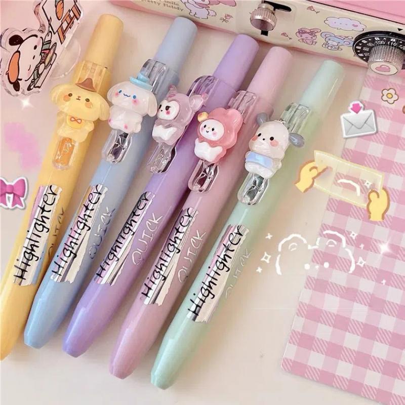 fepE Sanrios Kawaii Kuromi My Melody Highlighter Pen Anime Cinnamoroll ...