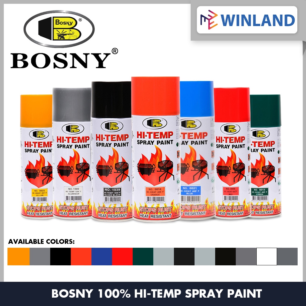 [6513]Bosny by Winland 100 High Heat Hi Temp Resistant 1200°F Spray Paint / Pylox Shopee