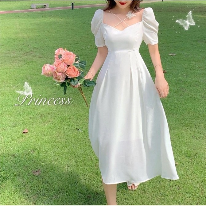 sunday Maxi dress elegant plain white dress for woman casual dress plus ...