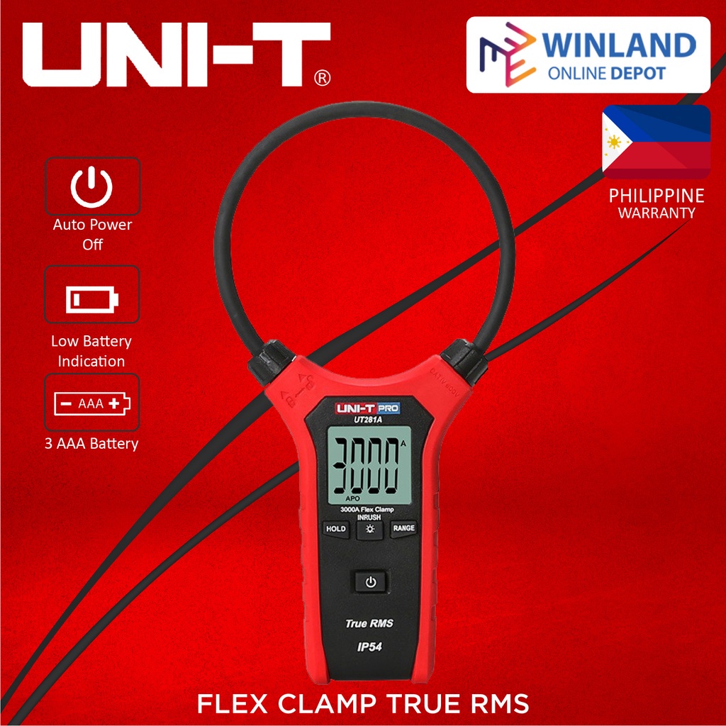 UNI-T by Winland True RMS Flex Clamp UT-281A Smart AC Digital Flexible ...