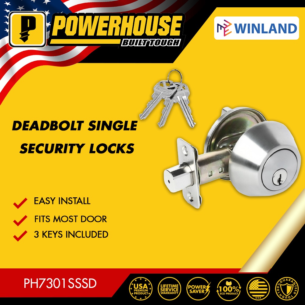 POWERHOUSE by Winland Single Deadbolt Lock Deadbolt Single Security