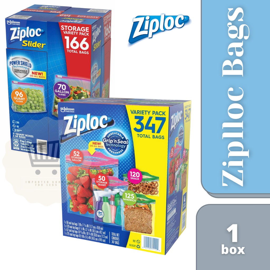 Ziploc Storage Bags, Various Sizes, 347 Ct. ( 1 Pack )