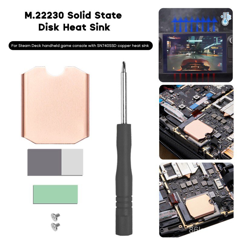 M.2 2230 SSD Heat Sink for Steam Deck Hard Disk Copper Cooler Radiator ...