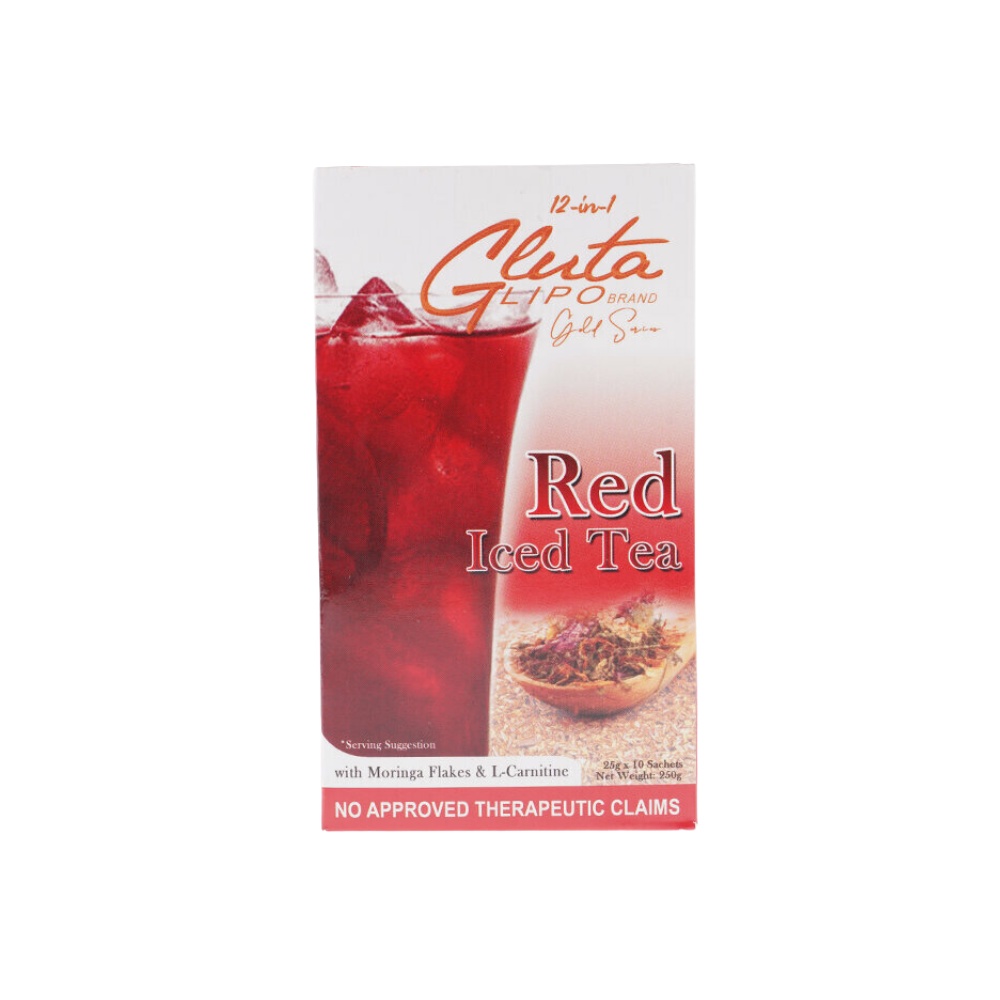 Gluta Lipo Gold Series Signature Red Iced Tea with Moringa Flakes and L