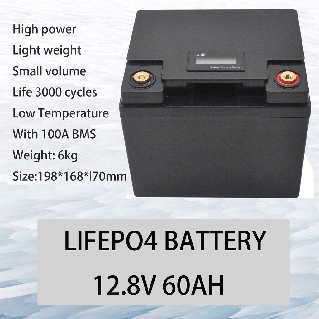 2023 12V 60Ah Deep Cycle LiFePO4 Rechargeable Battery Pack 12.8V 60Ah ...