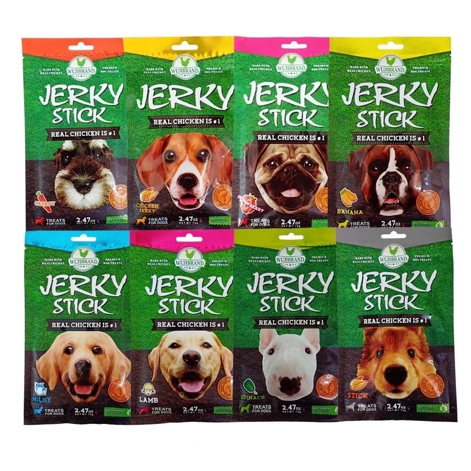 Wujibrand Jerky Sticks and Jerky Cuts Dog Treats 70g Jerky Chews Dog