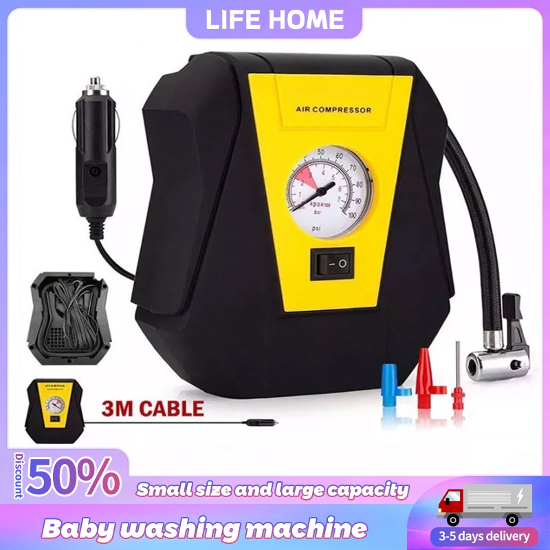 Car 12V Electric Tire Inflator Auto Portable Air Compressor Pump LED