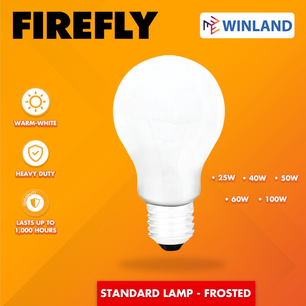 Firefly by Winland FROSTED Standard Lamp Incandescent Incubator Light