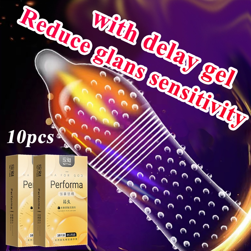 ۞ 10pcs 1box Soft Dotted Condoms Best Sex With Spikes For Men Women Natural Latex Is Safe And