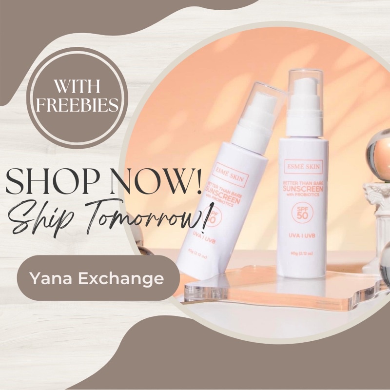 №Esme skin Better than bare SUNSCREEN (with freebies) | Shopee Philippines