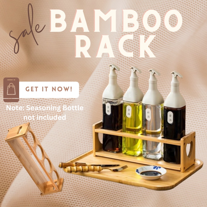 Wooden Bamboo Rack for 300ml 500ml Glass Bottle Dispenser soy sauce ...