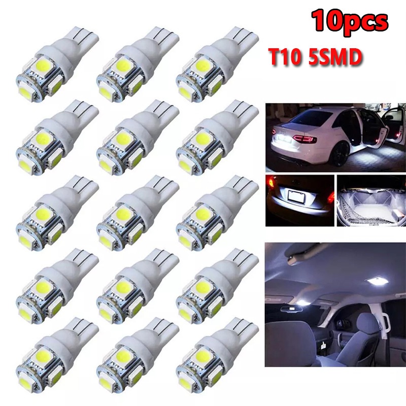 10PCS T10 5SMD Car Led W5W Auto Backup Light Wedge Roof Dome Reading ...