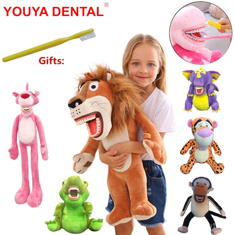 Large Dental Plush Toys With Teeth Model Toothbrush Cute Soft Doll