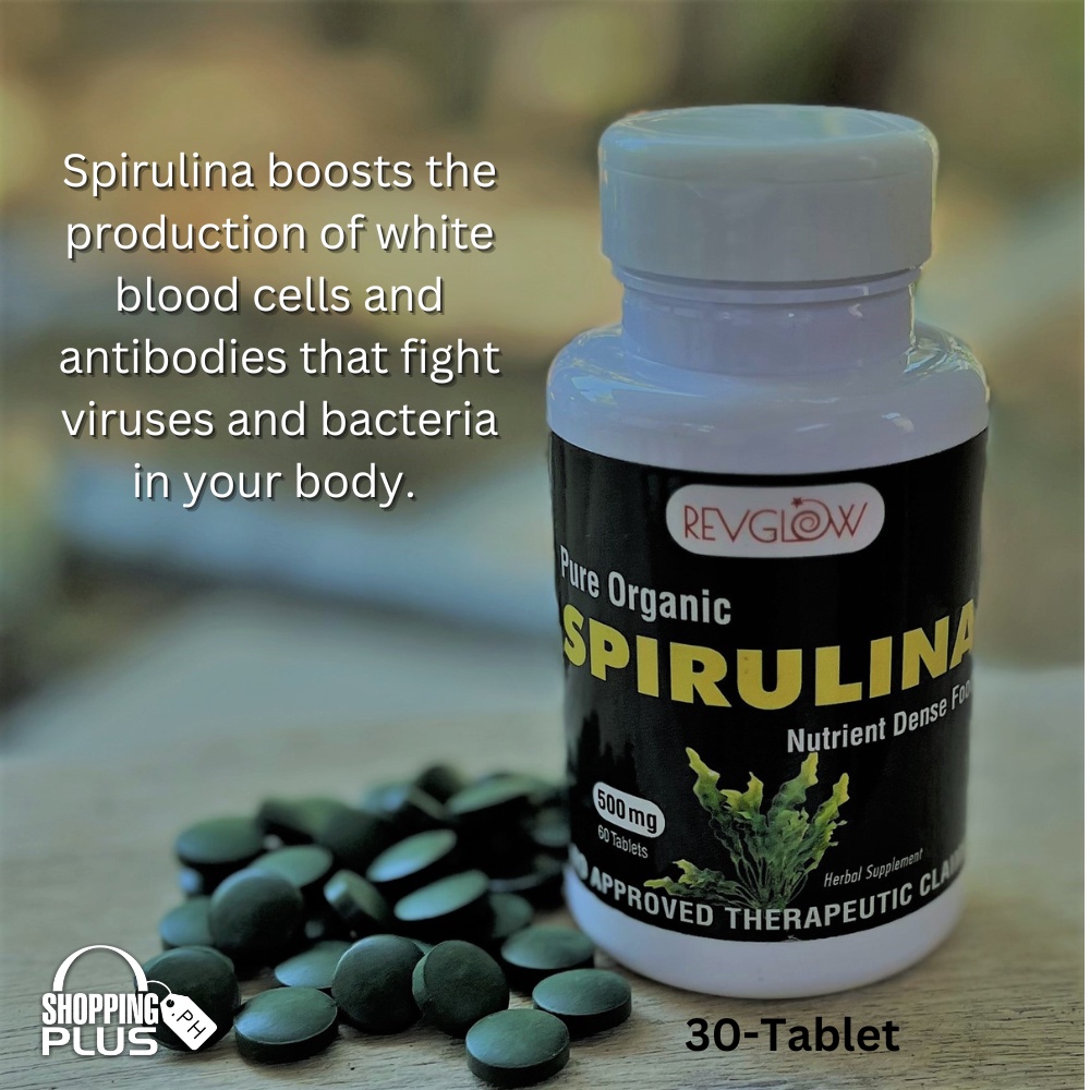 Revglow Spirulina 500mg 30tablets Highly nutritious food, help reduce