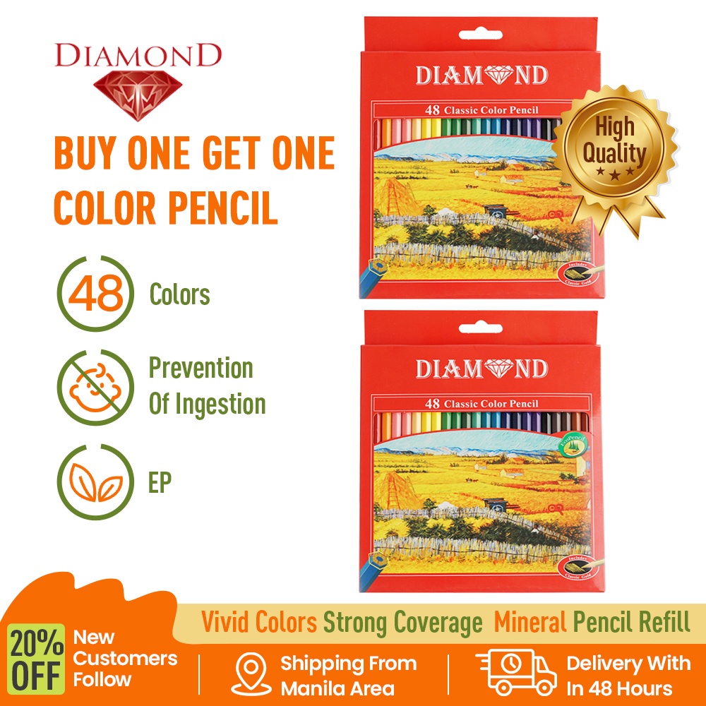 DIAMOND COLOR PENCIL 48 COLORs Pencil Set Art Painting Colored Pencil ...