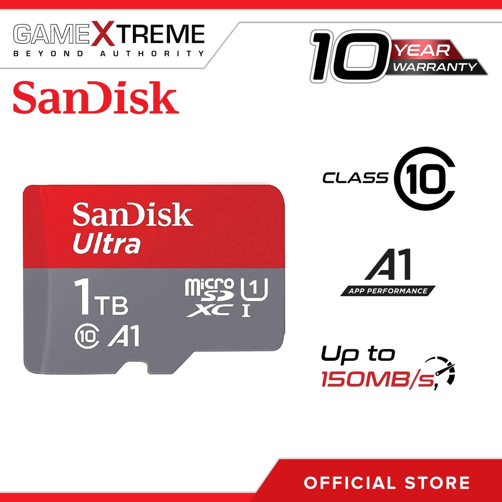 SanDisk Ultra 1TB A1 Series Micro SDXC (SDSQUAC-1T00-GN6MN), up to