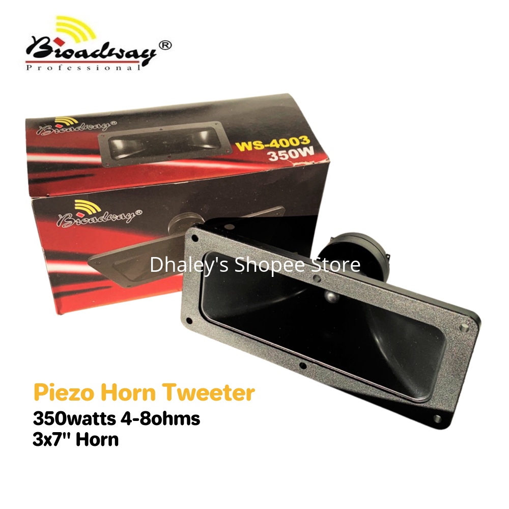 Broadway Piezo Horn tweeter 3x7inches horn 350watts 4-8ohms WS-4003 3x7 ...