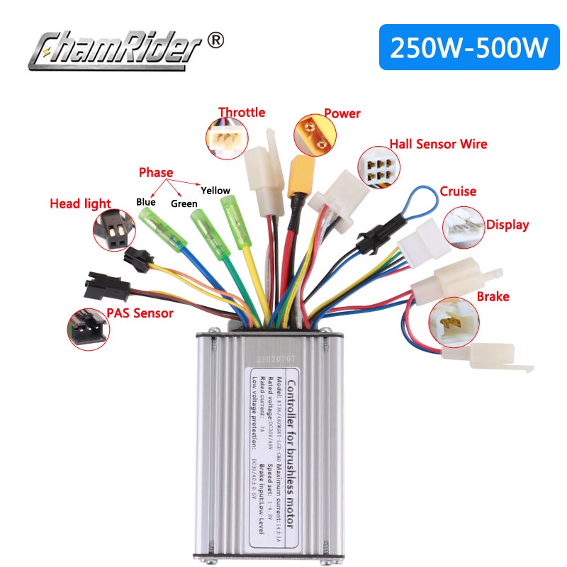 ♦Electric Bike Controller 36V 48V KT Controller Dual Mode Sinewave 250W 350W 500W 750W 1000W