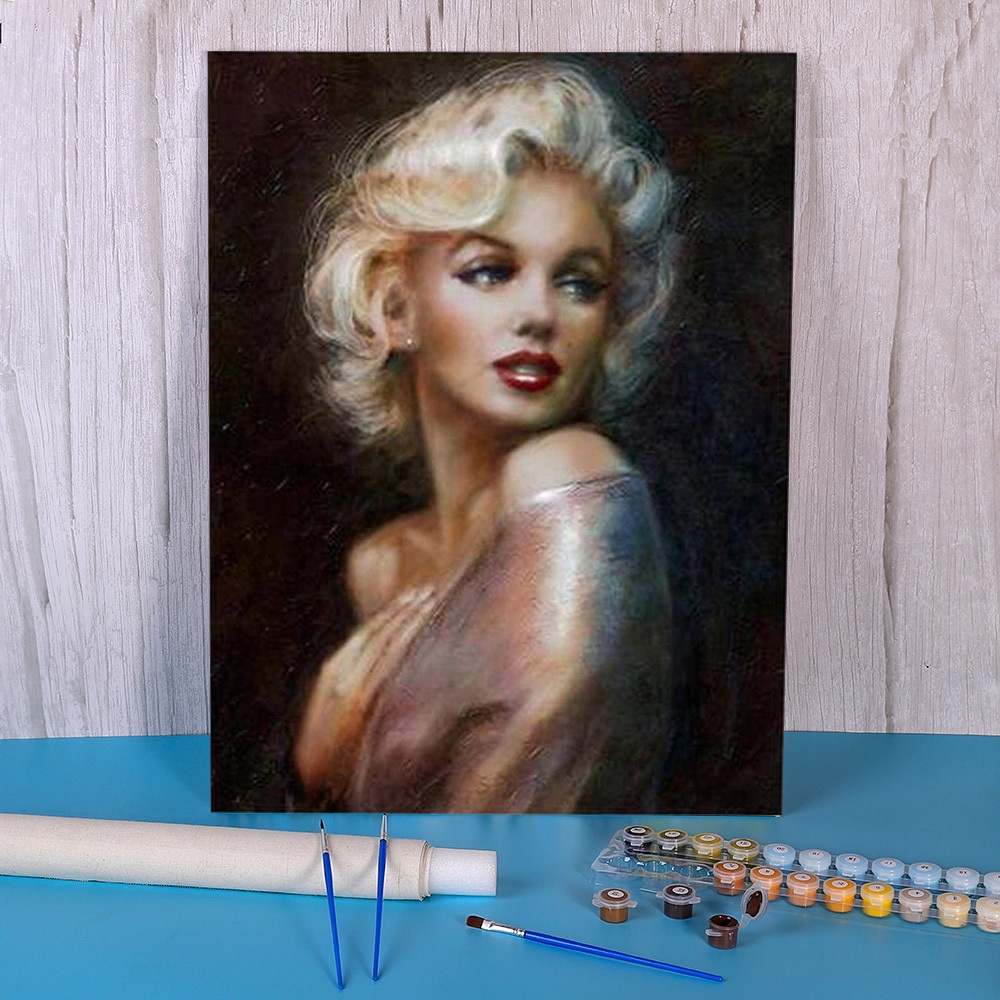 Klkb Marilyn Monroe Paint By Numbers Package Oil Paints 50 70 Oil Painting Decorative Paintings