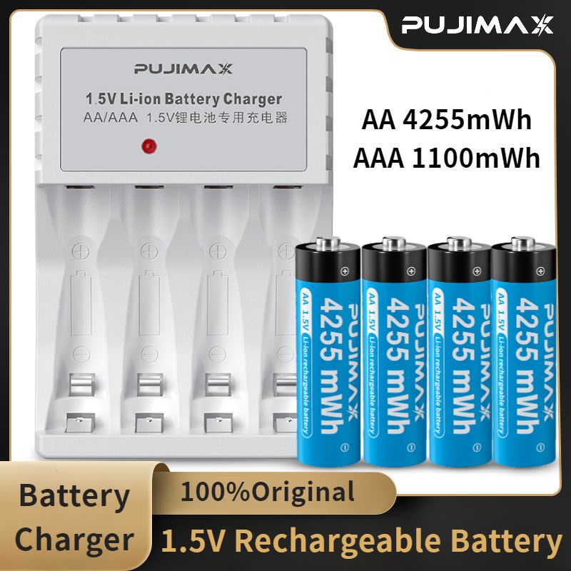 1.5V AA Lithium Battery Rechargeable Battery 4255mWh Constant Voltage Large Capacity With