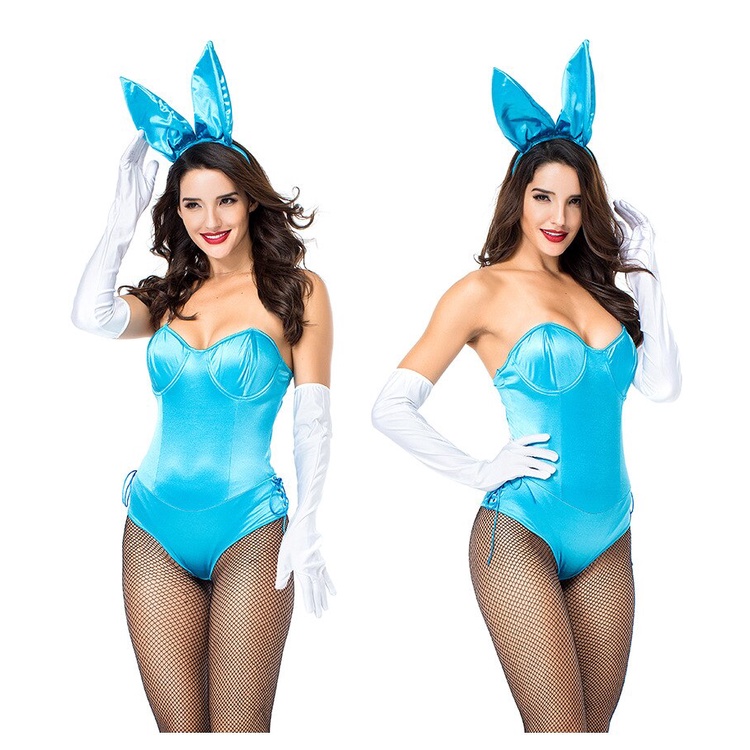 Tgu5 3pcs Set Womens Sexy Bunny Cosplay Bodysuit Rabbit Girl Uniform